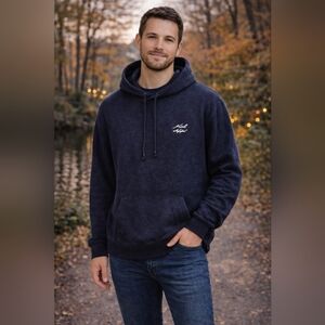 Karl Lagerfeld Paris Navy Blue   Kangaroo Pocket Hoodie NWT Size M